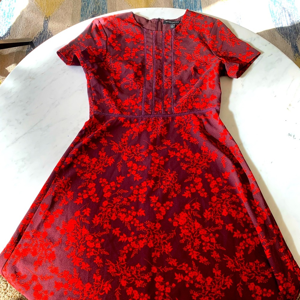 Banana Republic Maroon and Red Dress